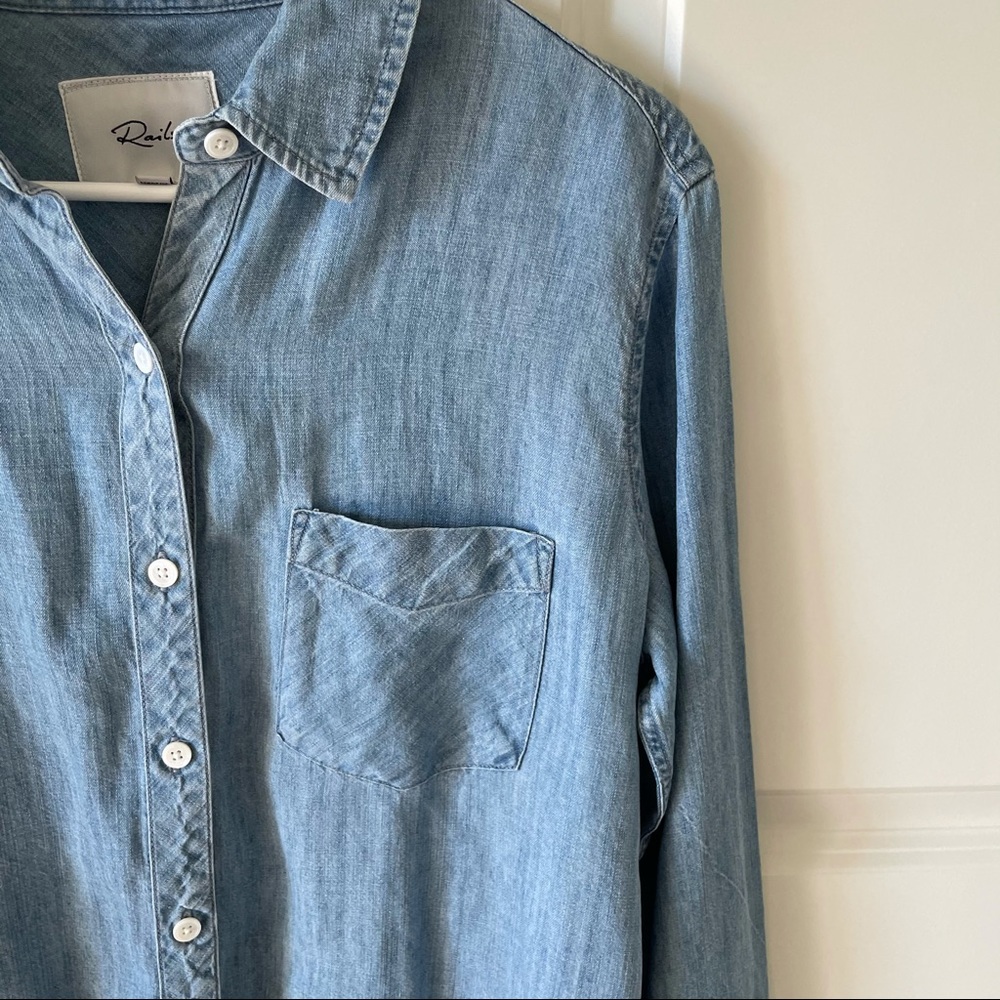 Rails Dana Raw Hem Chambray Shirt - image 6